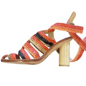 Ulla Johnson women's "Katya" heeled poppy sandals, size 37.